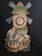 Horloge et parure de cheminée - Vintage Porcelaine, Laiton -