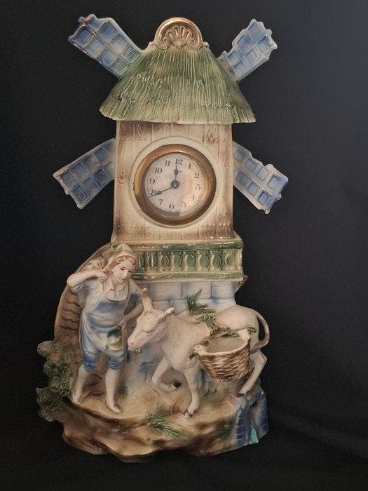 Horloge et parure de cheminée - Vintage Porcelaine, Laiton -, Antiquités & Art, Antiquités | Horloges