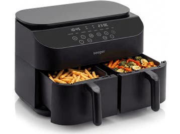 Seeger -  Twofry Heteluchtfriteuse Zwart 10 L 2850 W, Elektronische apparatuur, Verzenden, Nieuw, Airfryer, 1500 gram of meer