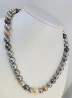 Halsketting Zilver, ALGT gecertificeerde Multi Tahiti parels, Handtassen en Accessoires, Kettingen, Nieuw