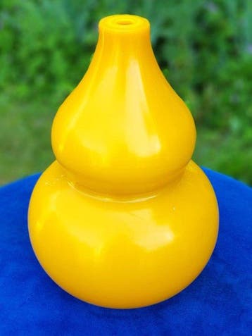 Antiek zware keizerlijke gele Peking-glas-stijl