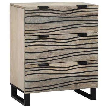 vidaXL Dressoir met lade Wit 60 x 33.5 x 75 cm Massief, Verzenden, Nieuw