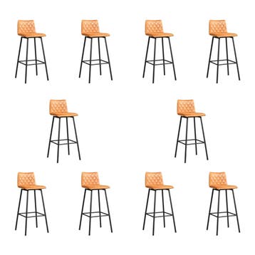 Set van 10 Leren barkrukken Catch hoog - Vintage Cognac, Ophalen of Verzenden