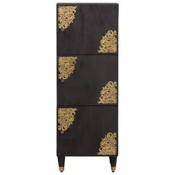 vidaXL Highboard met plank Zwart 40 x 33 x 110 cm Massief, Huis en Inrichting, Verzenden, Nieuw
