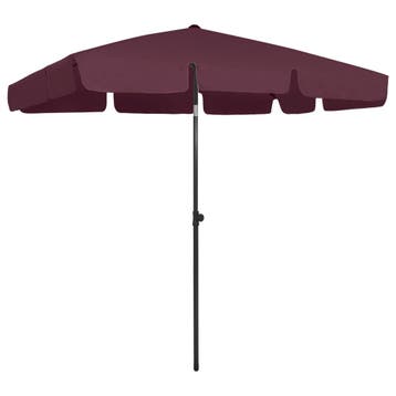 vidaXL Strandparasol 200x125 cm bordeauxrood, Tuin en Terras, Parasols, Verzenden, Nieuw