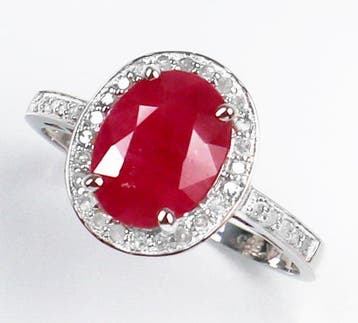 Sans prix de réserve - Bague - 14 carats Or blanc Rubis -, Nieuw