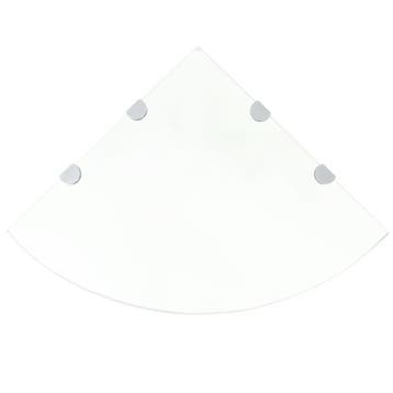 vidaXL Hoekschappen 2 st met chromen dragers 45x45 cm glas, Verzenden