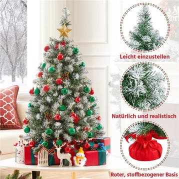 2dekans | Yaheetech Kunstkerstboom - 90 cm - Sneeuweffect -, Ophalen of Verzenden