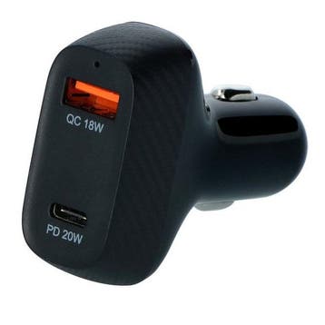 Carpoint 12/24V Auto Duo Snellader 20W USB-C + 18W USB 3.0, Télécoms, Chargeurs de voiture, Verzenden