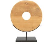 Bazar Bizar de Grote Teak Schijf Op Standaard - Beeldje -, Verzamelen, Verzenden, Zo goed als nieuw