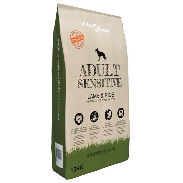 vidaXL Premium hondenvoer droog Adult Sensitive Lamb & Rice, Dieren en Toebehoren, Honden-accessoires, Nieuw, Verzenden