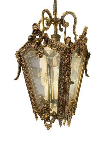 Lampe à suspendre - Bronze, Verre, Laiton, Huis en Inrichting, Nieuw