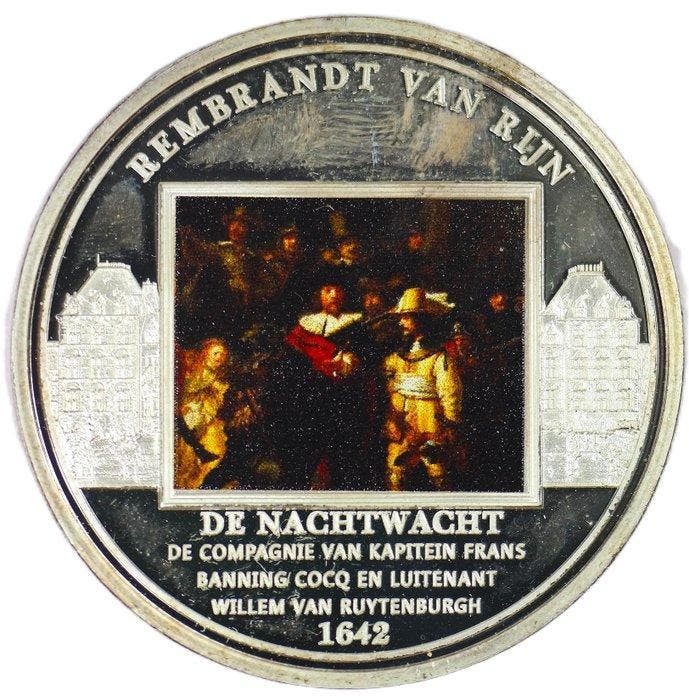 Nederland. Silver Plated Medal Rembrandt van Rijn / De, Postzegels en Munten, Munten | Nederland