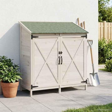 vidaXL Tuin Shed Wit 106 x 56 x 113,5 cm Massief Vurenhout, Verzenden