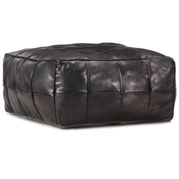 vidaXL Poef 60x60x30 cm echt geitenleer zwart, Verzenden