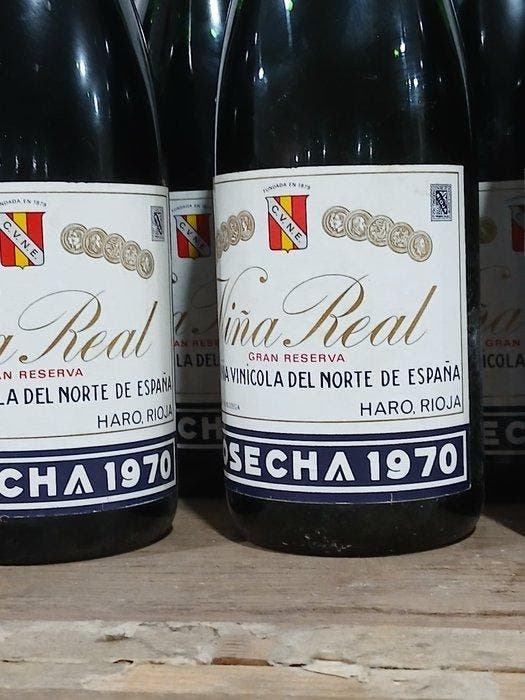 1970 C.V.N.E. Viña Real - Rioja Gran Reserva - 12 Flessen, Collections, Vins