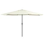 vidaXL Parasol met metalen paal 390 cm zandwit, Verzenden, Nieuw