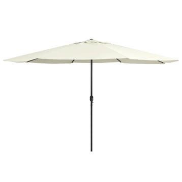 vidaXL Parasol met metalen paal 390 cm zandwit, Verzenden, Nieuw