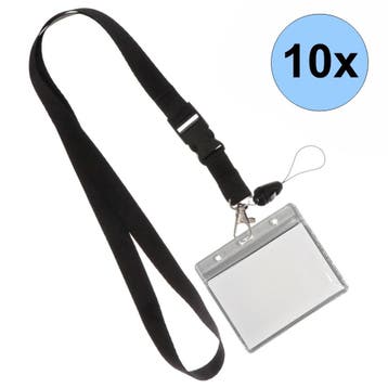 Fako Bijoux - Keycord + Badgehouder Plastic XL -, Verzenden