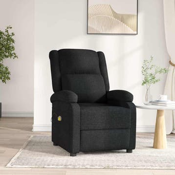 vidaXL Massagestoel elektrisch stof zwart, Verzenden, Nieuw