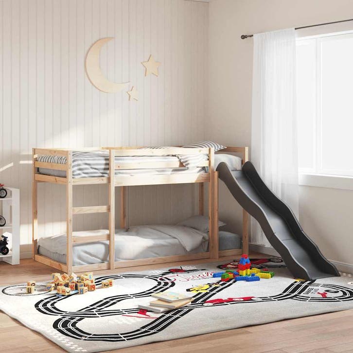 vidaXL Stapelbed met glijbaan en ladder massief grenenhout, Huis en Inrichting, Slaapkamer | Bedden, Nieuw, Verzenden