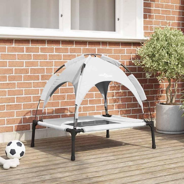 vidaXL Hondenbed Zilvergrijs 76 x 62 x 70,5 cm Staal, Animaux & Accessoires, Accessoires pour chiens, Envoi