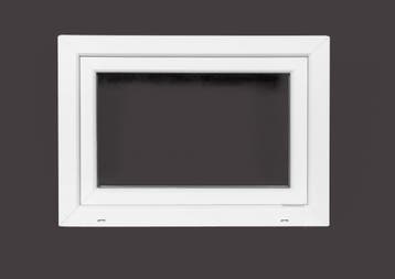 PVC kiep b80xh50 cm Wit, Gevelraam of Ruit, Minder dan 80 cm, 80 tot 120 cm, Nieuw