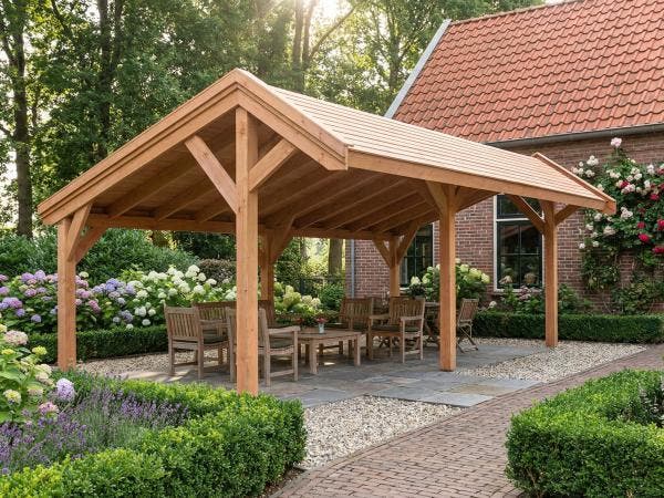 Veiling - Douglas kapschuur 430x750x320cm, Tuin en Terras, Tuinhuizen