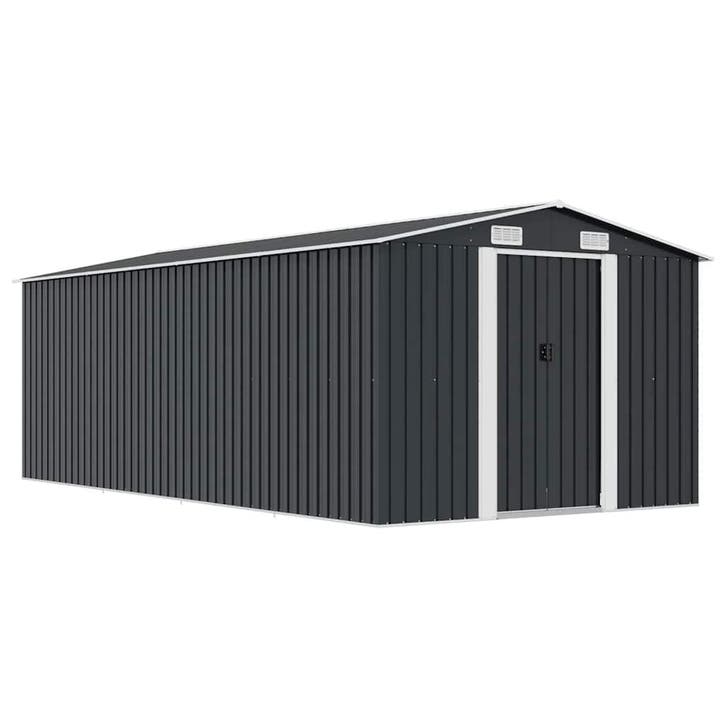 vidaXL Tuinschuur 257x489x181 cm metaal antracietkleurig, Tuin en Terras, Tuinhuizen, Nieuw, Verzenden