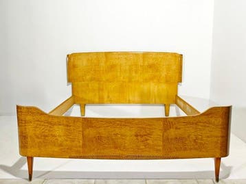 Bed - Hout, Messing - Design Italia 1950/60