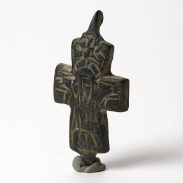 Byzantijns Brons Reliekenkruis (Enkolpion) versierd (Zonder, Verzamelen