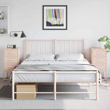 vidaXL Nachtkastjes 2 st 36x39x78 cm staal roze, Verzenden, Nieuw