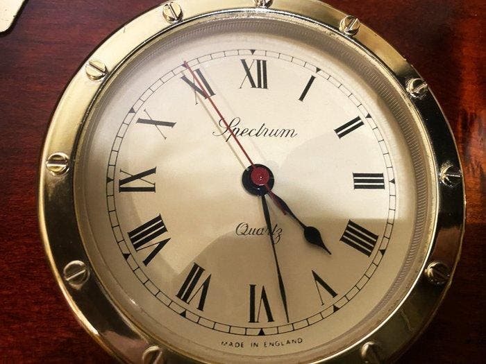 Objets maritimes - Station Nautique Horloge-Thermomètre, Antiquités & Art, Curiosités & Brocante