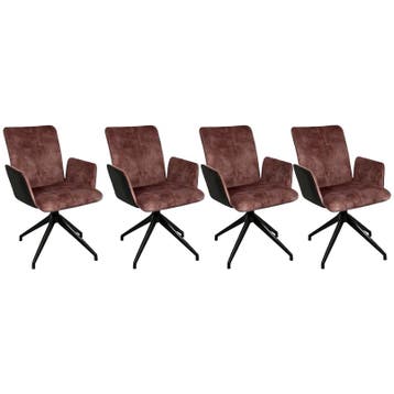 bert plantagie Set Van 4 Eetkamerstoelen Ultimo - Ongebruikt, Verzenden, Zo goed als nieuw, Bruin