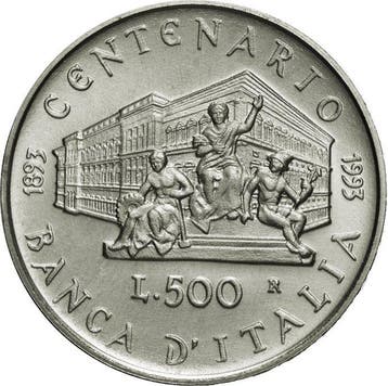Italië. Trittico 500 Lire -200-100 Lire 1993 Centenario, Postzegels en Munten