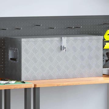 vidaXL Aluminium kist 80x30x35 cm zilverkleurig, Verzenden