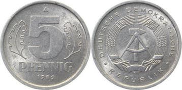 5 Pfennig Ddr 1982a, Verzenden, België
