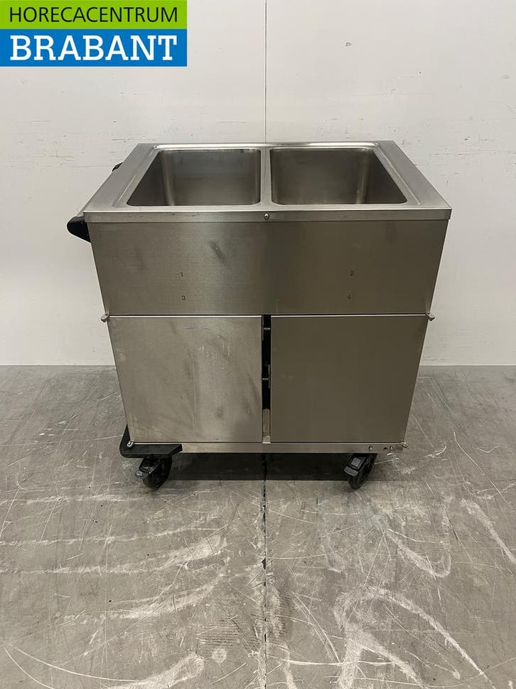 RVS Rieber Verrijdbare Bain-Marie 2 x 1/1 GN met, Articles professionnels, Horeca | Équipement de cuisine, Enlèvement ou Envoi