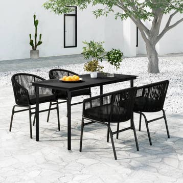 vidaXL 5-delige Tuinset zwart, Verzenden, Tuinset