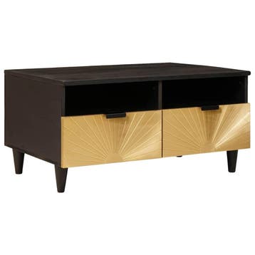 vidaXL Salontafel Zwart en Goud 40 x 33 x 46 cm Bewerkt hout, Maison & Meubles, Verzenden