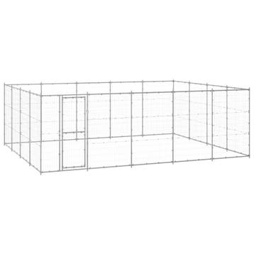 vidaXL Hondenkennel 24,2 m² gegalvaniseerd staal, Verzenden, Nieuw