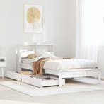 vidaXL Bed met boekenkast zonder matras grenenhout wit, Huis en Inrichting, Verzenden, Nieuw