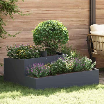 vidaXL Plantenbak Antraciet 100 x 100 x 50 cm Koudgewalst, Verzenden