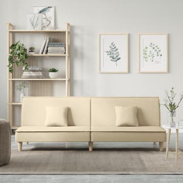 vidaXL Slaapbank / zetel stof crèmekleurig, Verzenden, Nieuw