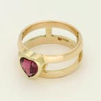 Ring - 14 karaat Geel goud - Granaat., Nieuw
