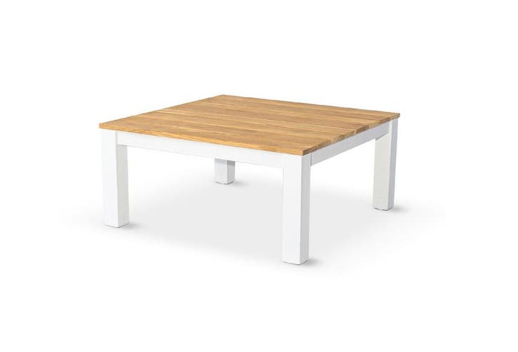 Suns Malmo aluminium loungetafel met teak blad 76 x 76 cm, Tuin en Terras, Tuinsets en Loungesets