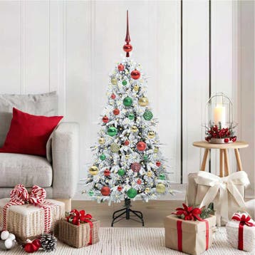 vidaXL Kunstmatige Hinged Kerstboom met 150 LED Wit 120 cm, Verzenden