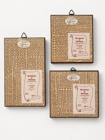 Recanati - Drie decoratieve miniaturen van 22 kt Italiaans