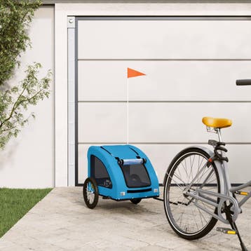 vidaXL Hondenfietstrailer oxford stof en ijzer blauw, Verzenden