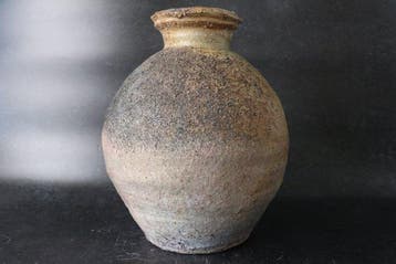 Vaas - Steengoed - Japan - Ash Glaze opslagpot - Tanimoto